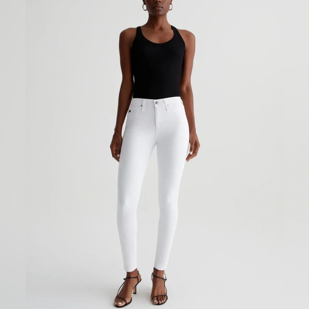 NWT π AG Adriano Goldschmied Jeans Super Skinny Ankle Jeans in White - size 27 - Picture 1 of 6